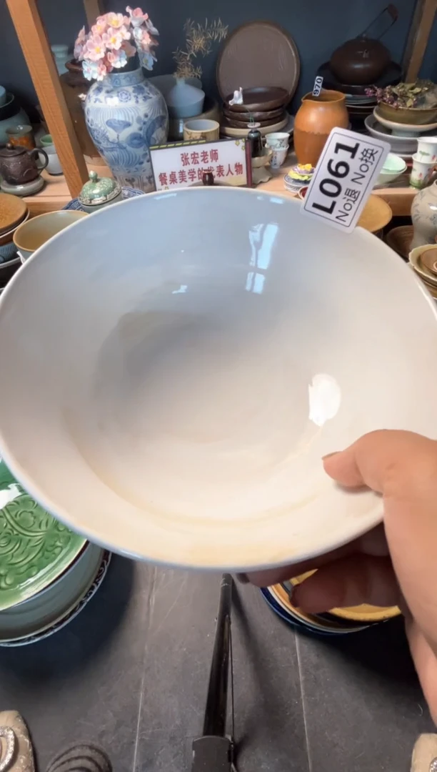 瓷片M****cL061白色高脚汤盘福利