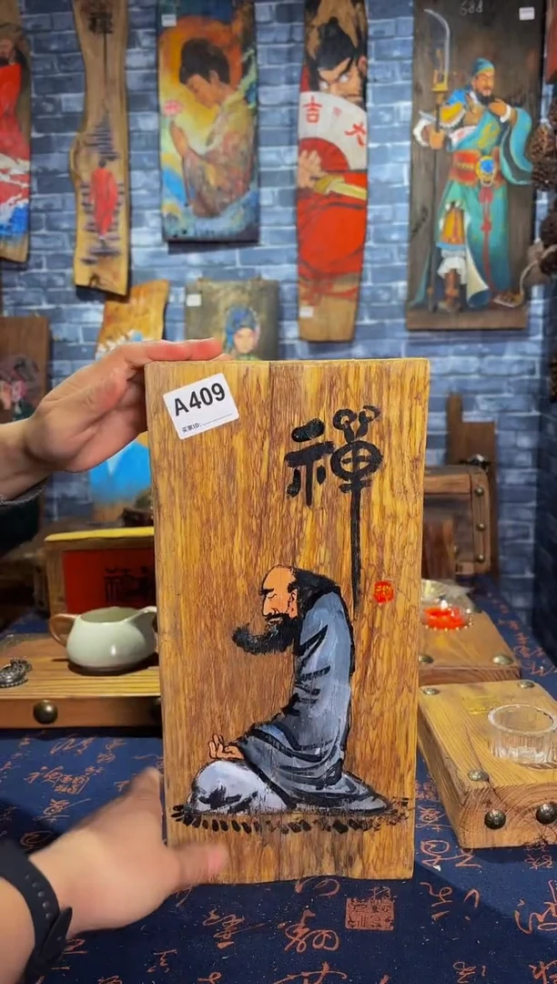 风化老门板丙烯画