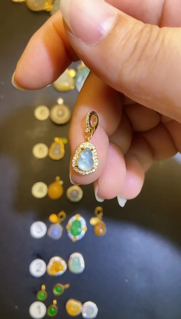 吊坠(不含链)银S925镶嵌翡翠1