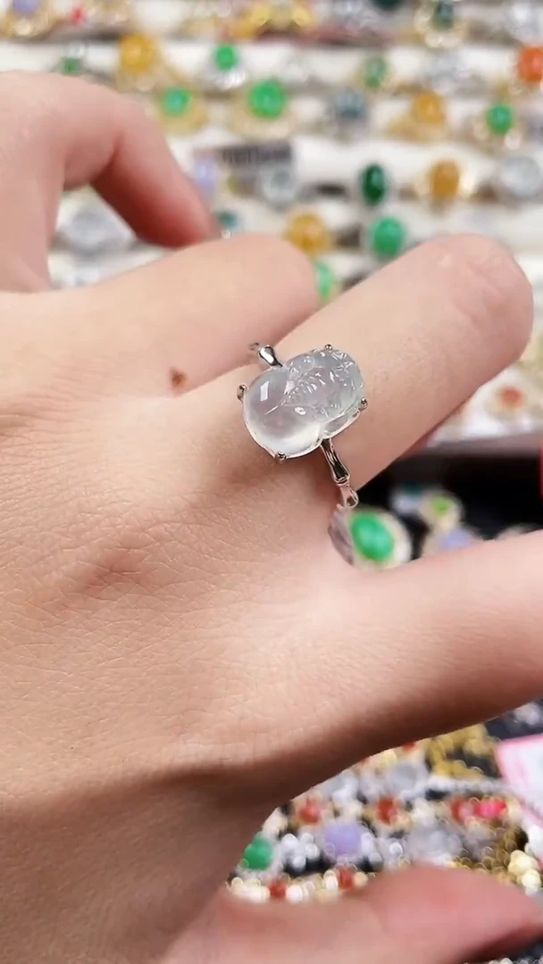 银S925镶嵌戒指翡翠153