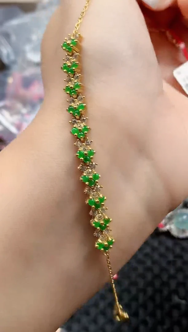 银S925镶嵌戒指翡翠天然A货缅甸翡翠