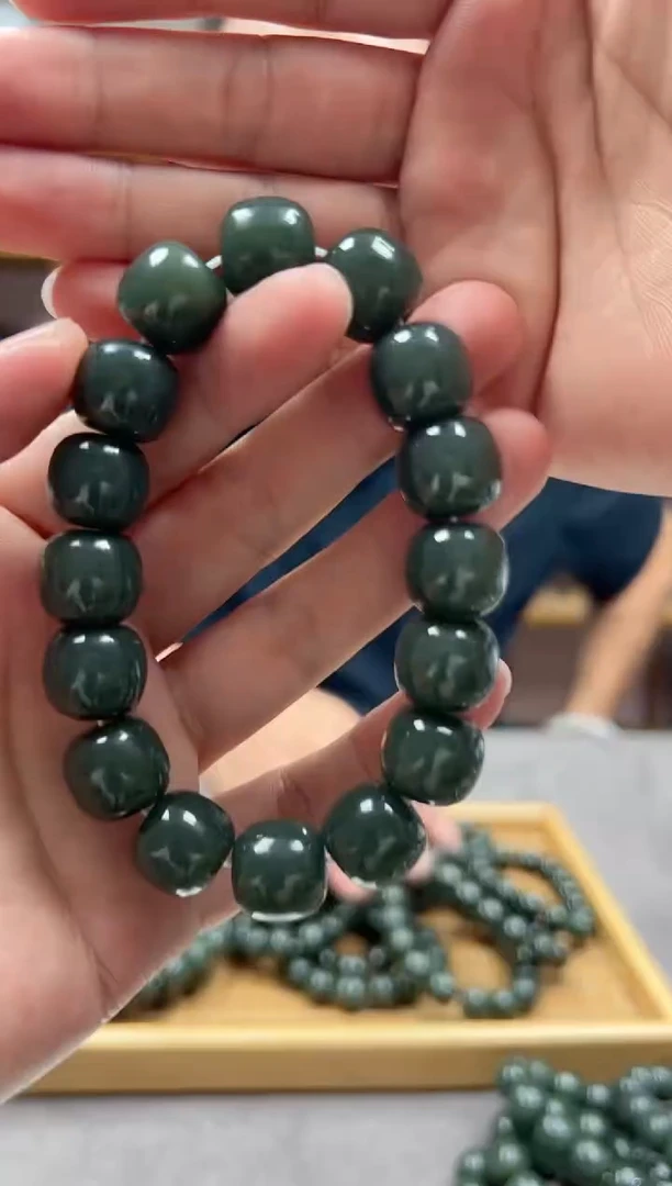 手链未镶嵌和田玉14且末瓷蓝