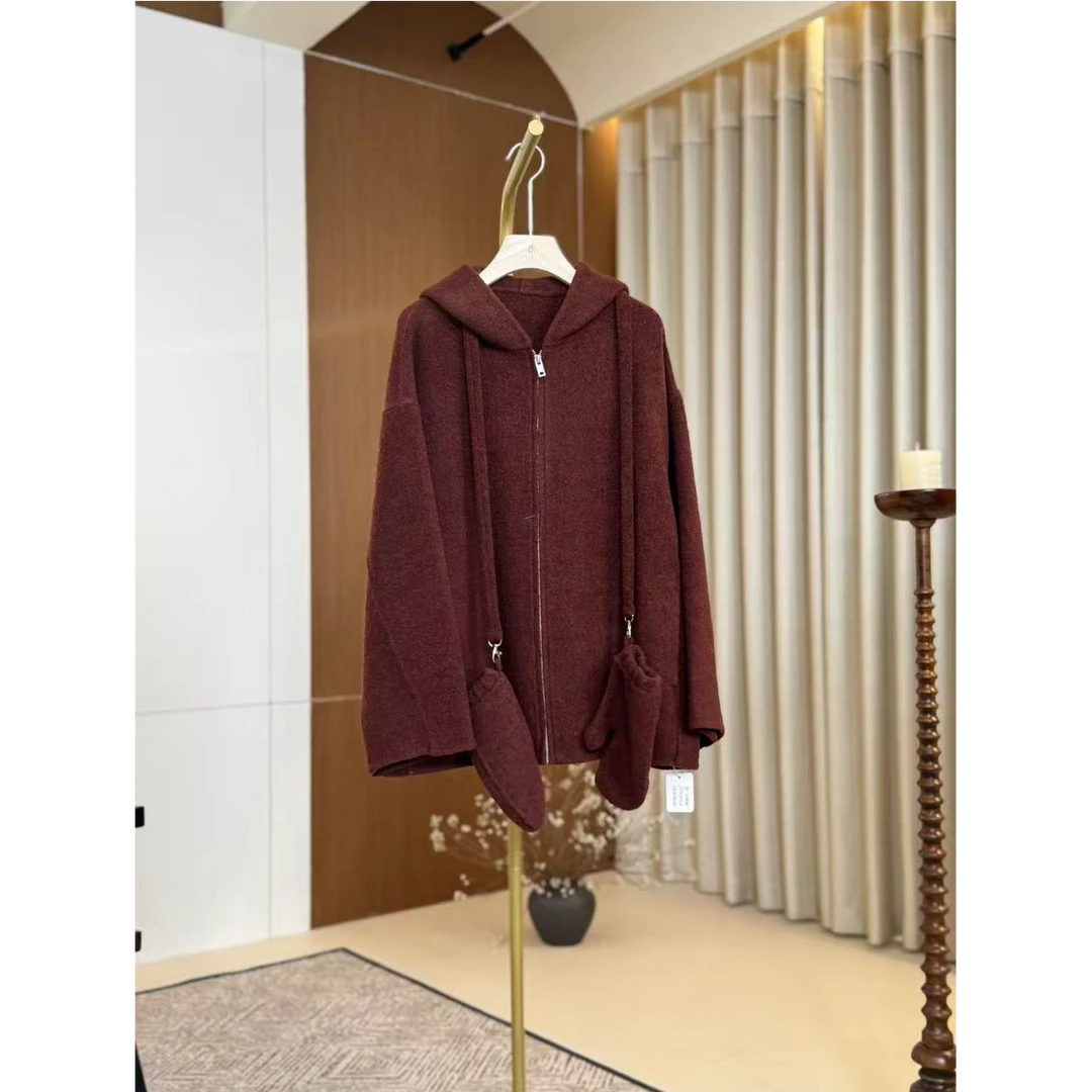 【K姐私家定制】冬季气质时尚百搭短款女士骆驼绒外套大衣DY247662