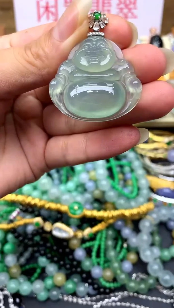 翡翠18K金镶嵌颈饰149-中国好珍宝