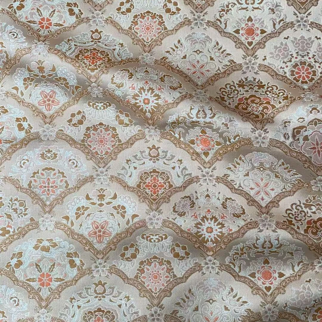 【织途】三马宋锦螺钿工艺扇子花五重维45姆米百分百桑蚕丝