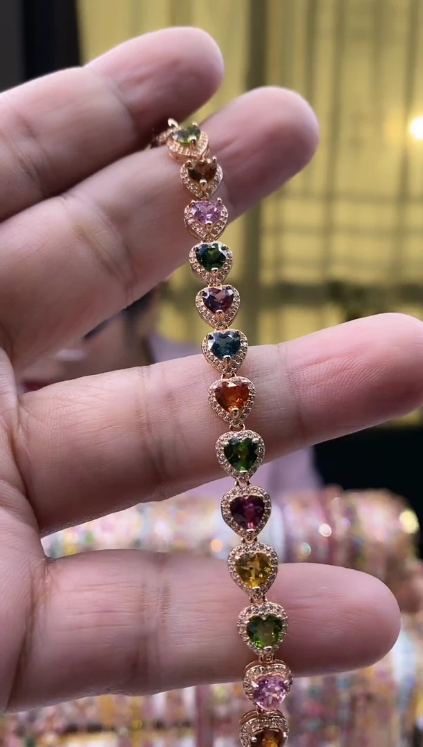 【闪购商品】碧玺手链银S925镶嵌345354345354354