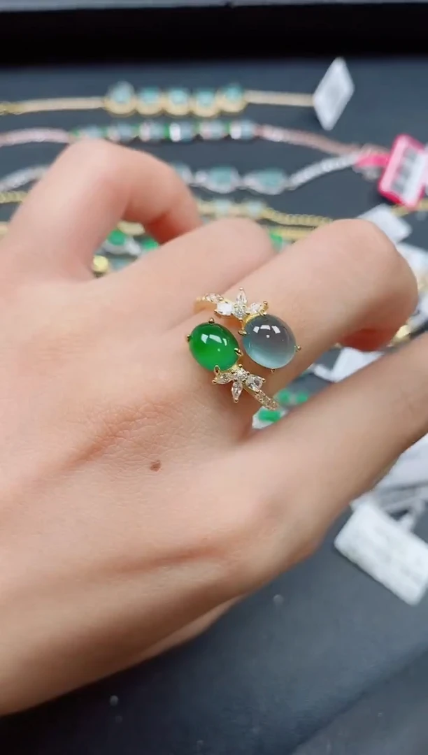 翡翠戒指银S925镶嵌11111