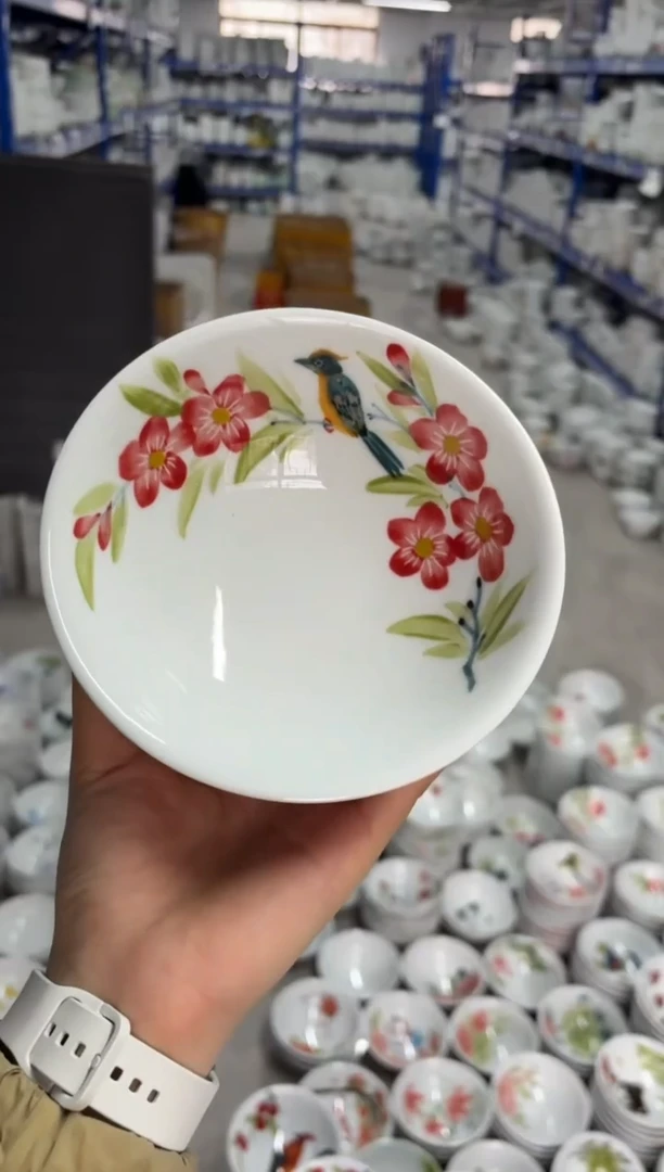 瓷片景德镇高温陶瓷食品级手绘釉中彩-壮壮碗