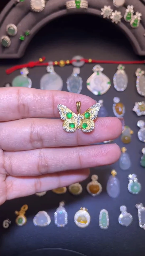 吊坠(不含链)银S925镶嵌翡翠1