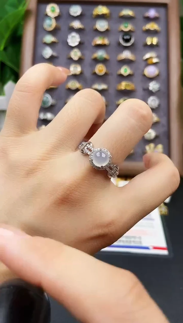 银S925镶嵌戒指翡翠12