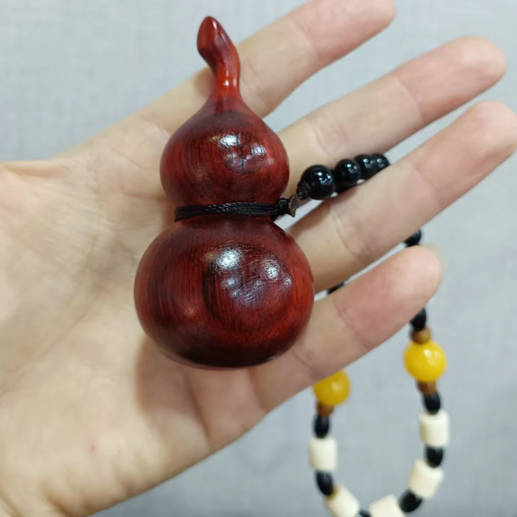 紫檀木葫芦手把件福禄车载挂件