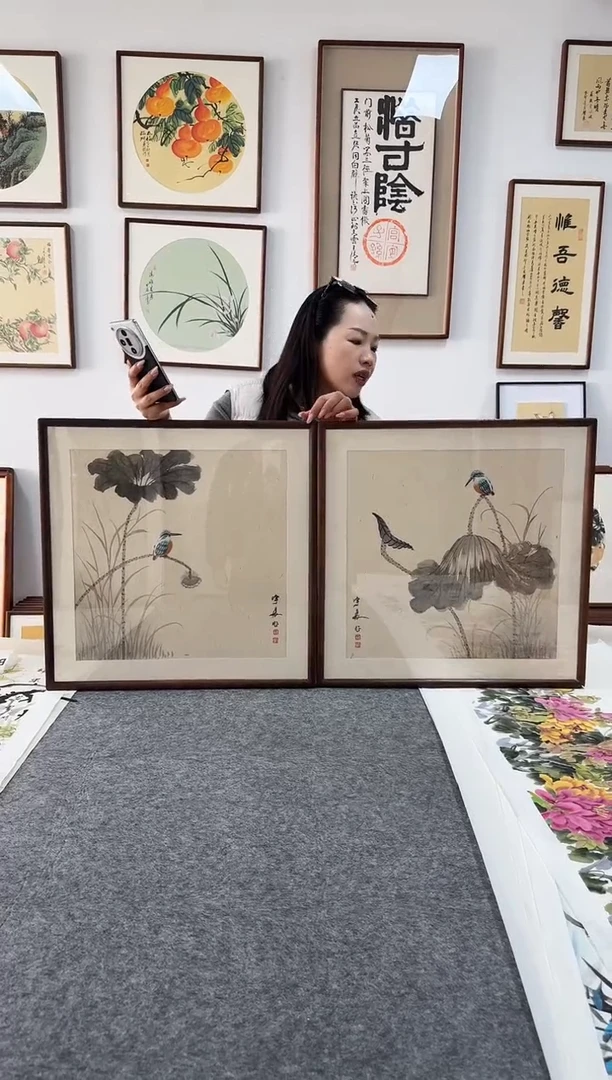 书法YC-01/02--53*53绘画手绘同款一对