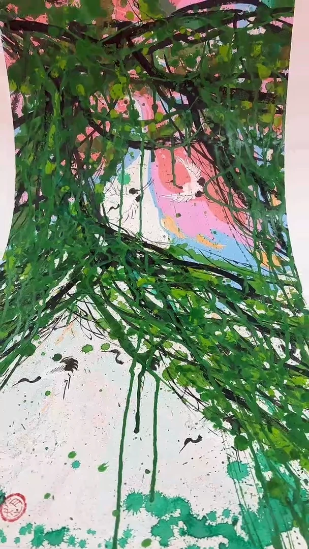 国画赵燮绘画2平尺藤萝教材原稿