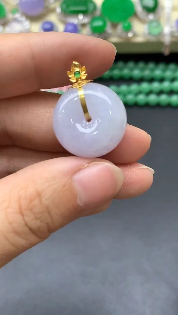 颈饰18K金镶嵌翡翠331-中国好珍宝