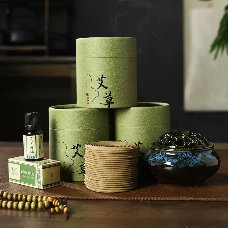 洛诺兔48盘天然檀香熏家用卧室内盘香艾草香薰卫生间取味留香