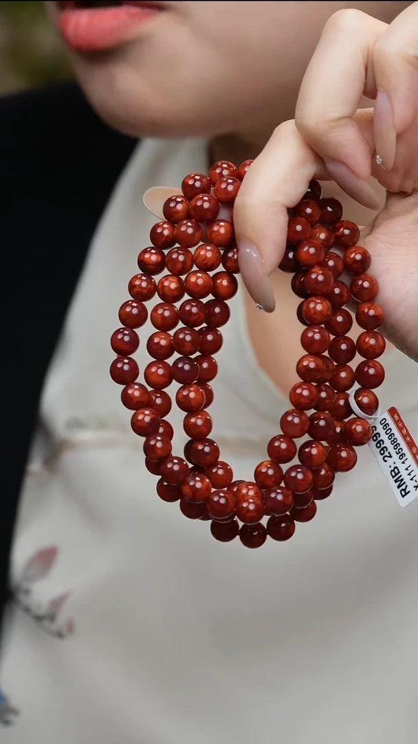 未镶嵌多圈手串南红玛瑙X-111