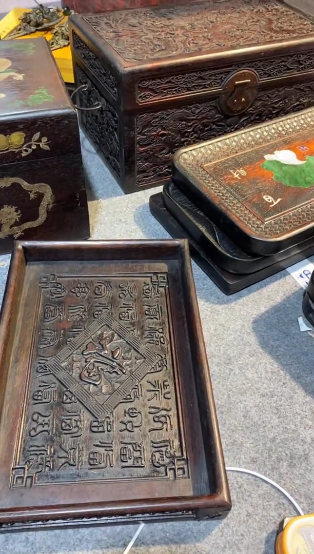 香榧木紫檀拆件雕刻板以直播间实物为准微瑕老物件