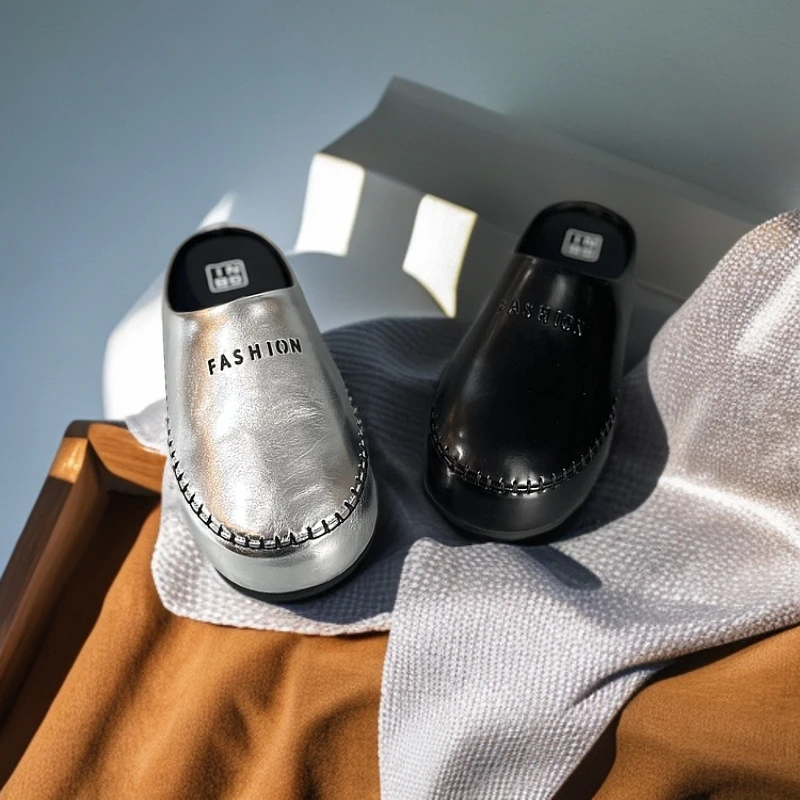 胎牛皮时尚休闲百搭女士夏季拖鞋真皮厚底包头勃肯鞋欧若风单鞋in