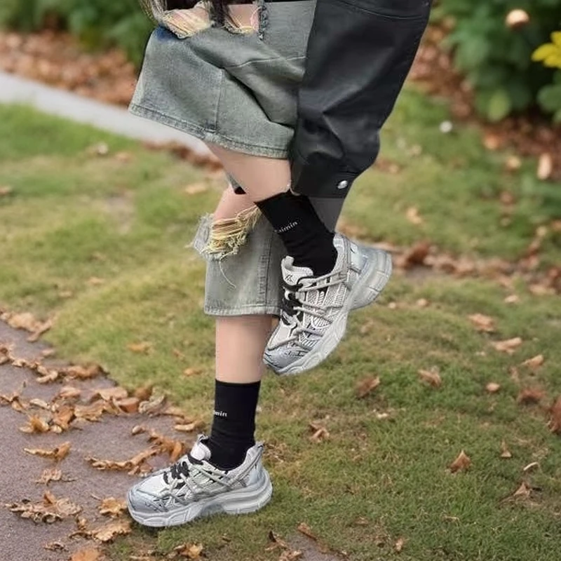 2025春款新款女鞋休闲老爹鞋