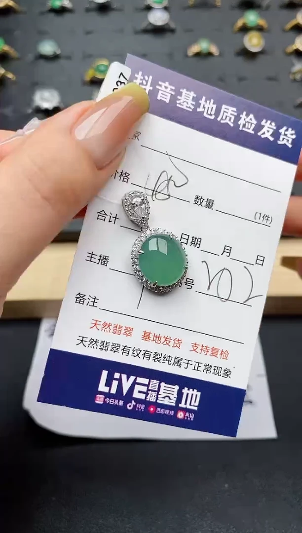 翡翠银S925镶嵌颈饰............