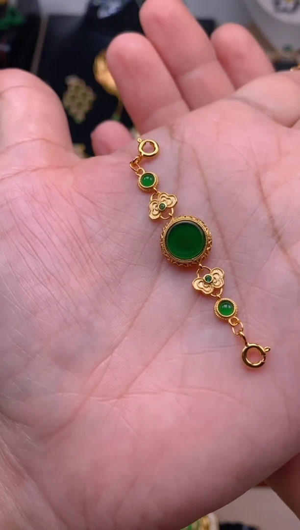 【闪购商品】翡翠吊坠(不含链)银S925镶嵌无事牌