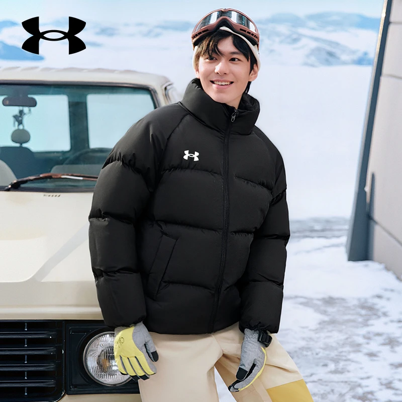 安德玛短款男士羽绒服冬季防泼水宽松立领保暖鸭绒休闲运动外套男