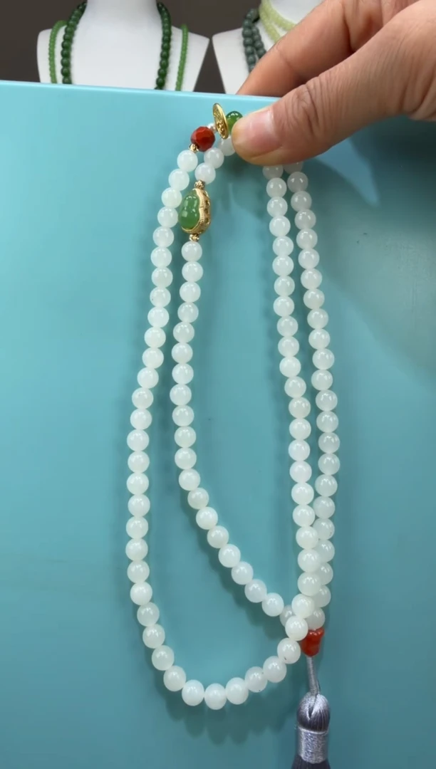 项链未镶嵌和田玉108颗