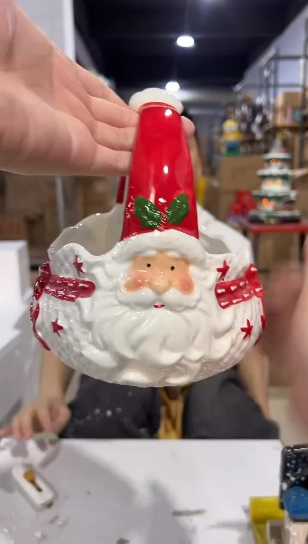 瓷片圣诞老人提篮