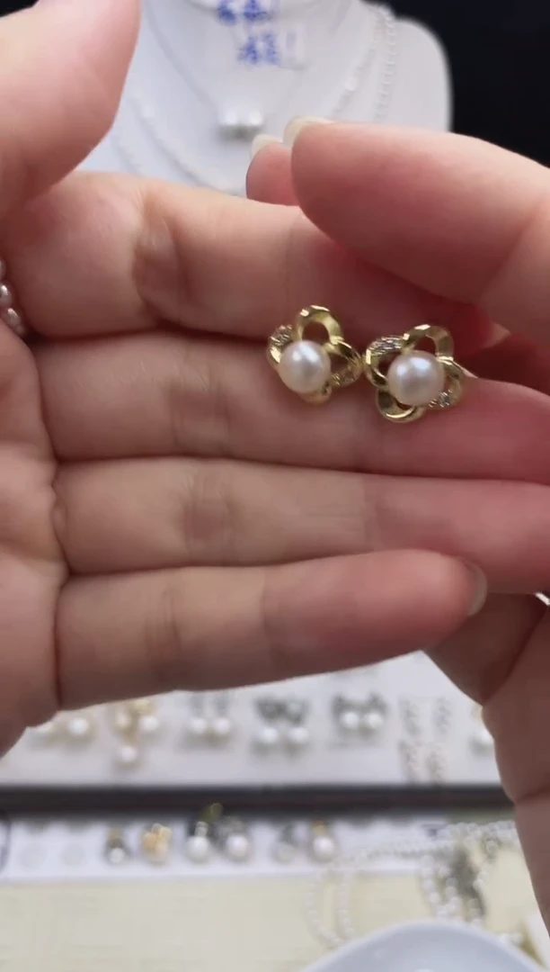 合金耳饰淡水珍珠12