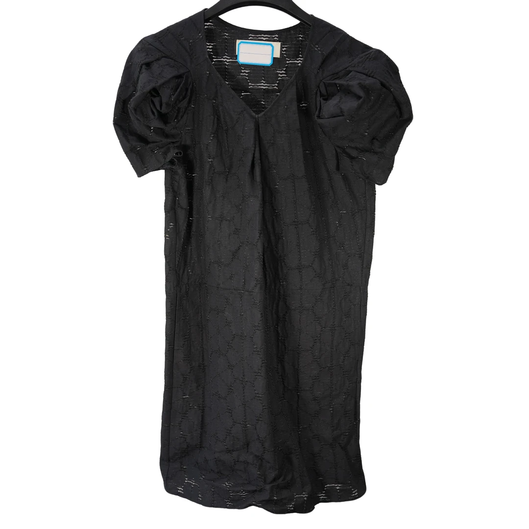 【柏总推荐】黑色半透花纹连衣裙