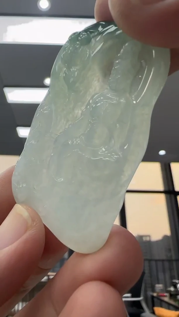 颈饰未镶嵌翡翠天然翡翠A货孤品一件