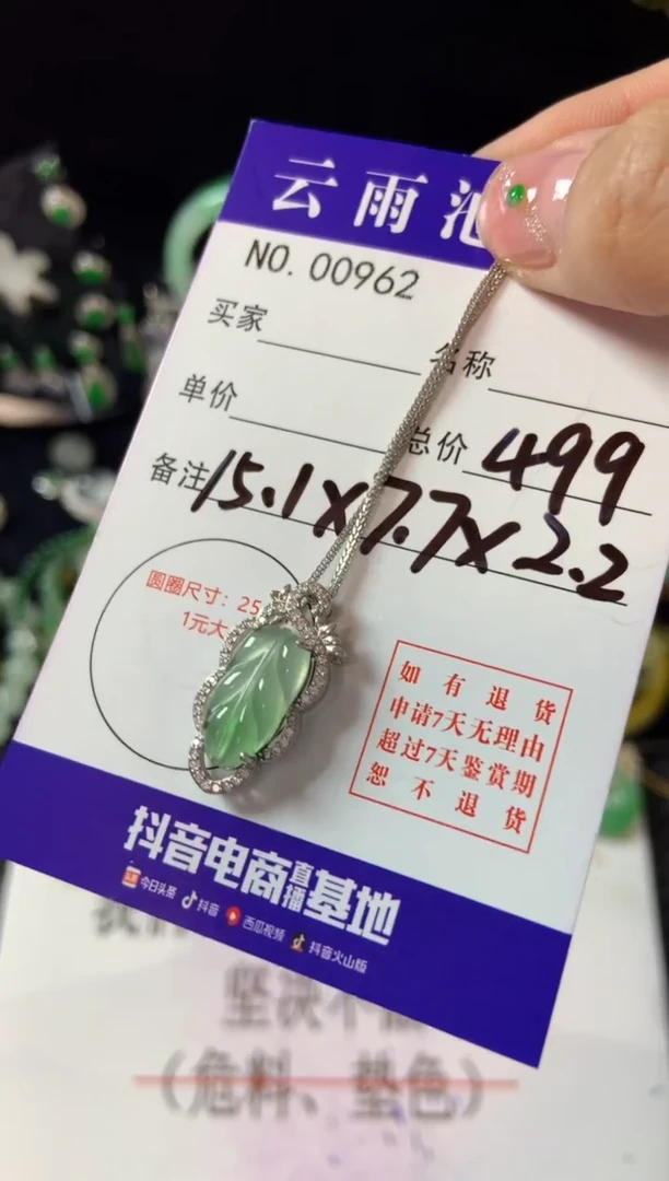 【闪购商品】翡翠颈饰银S925镶嵌翡翠