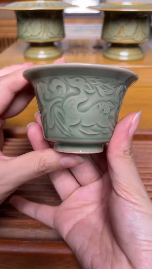 陶瓷247纯手工秘色主人杯