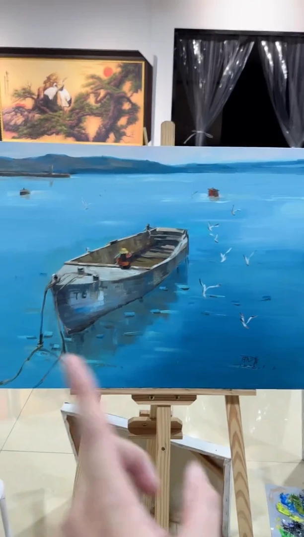 精品手绘油画作品《风景》80*60内框发