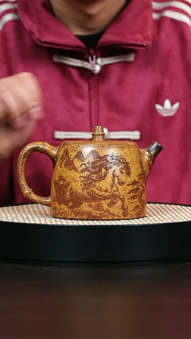 茶壶紫砂柴烧 龙骨金砂 汉铎400cc