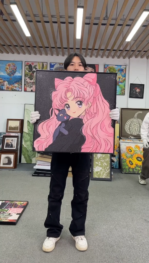竖款美少女战士铝合金装裱50X50