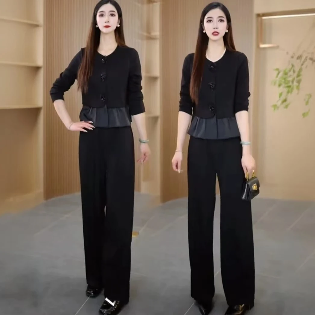 25089春季新款洋气气质显瘦修身收腰法式夏季休闲两件套套装倾城