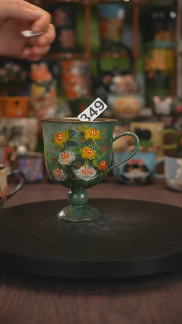 紫砂油画手绘釉下彩349