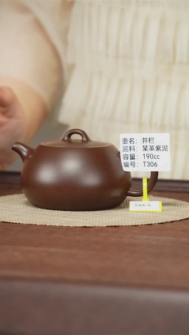 茶壶紫砂T306 紫泥 井栏 190cc 孤品2