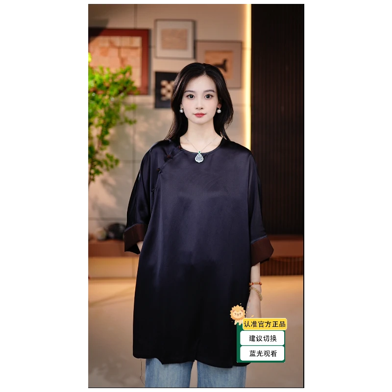 【黑耀女王】新中式黑皮国风手工盘扣外套开襟