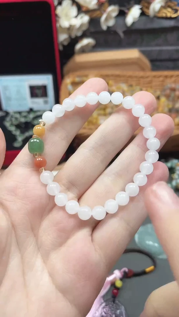 未镶嵌手串石英质玉（金丝玉）多样性发货拍一发一
