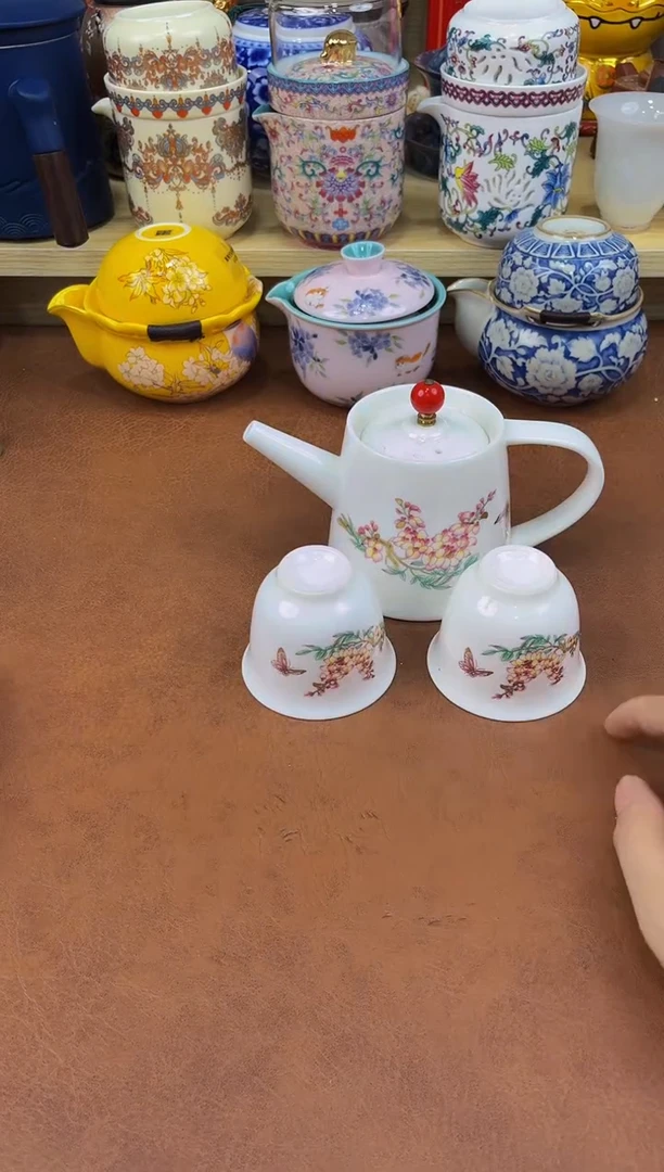 陶瓷茶具摆件旅行套组