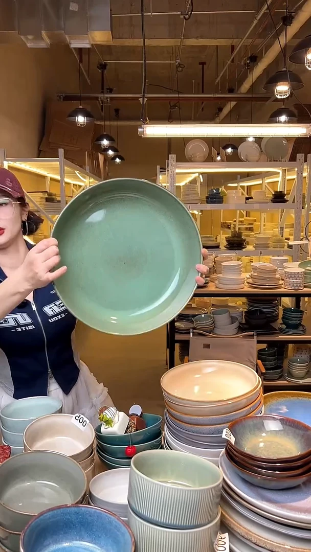 瓷118外贸尾货高温釉下彩陶瓷餐具默认微瑕