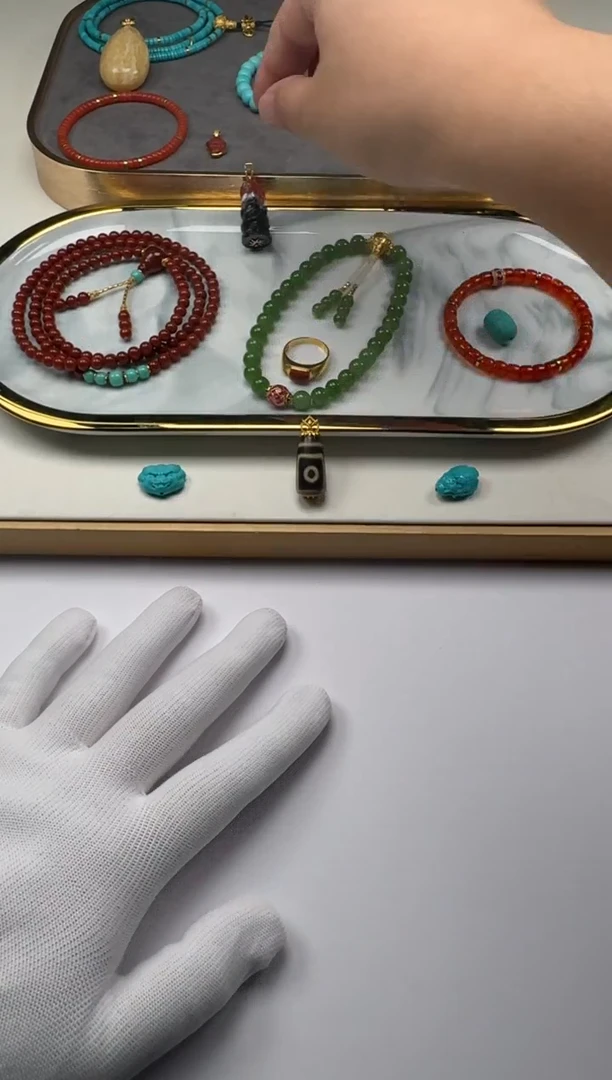 18K金镶嵌配饰南红玛瑙九**～1