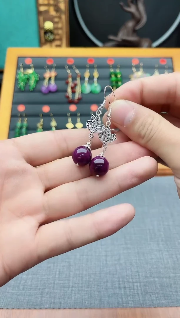 【闪购商品】玛瑙/玉髓耳钉银S925镶嵌106000