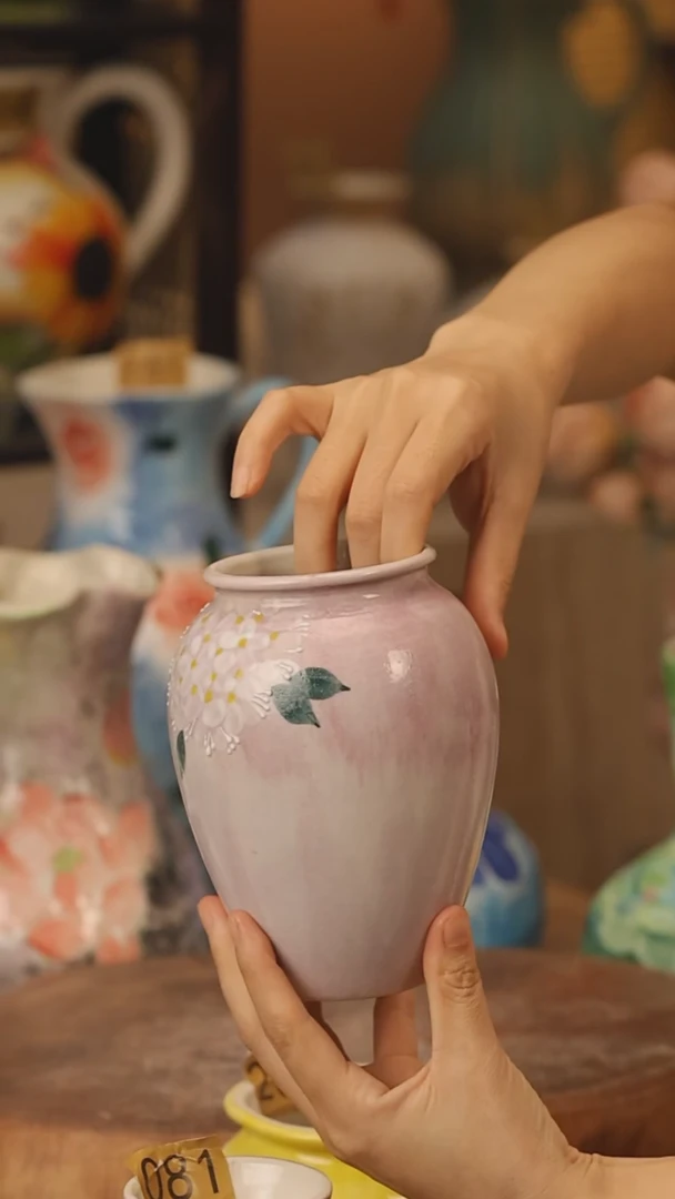 陶瓷景德镇设计师手作花器摆件侘寂风@M172@