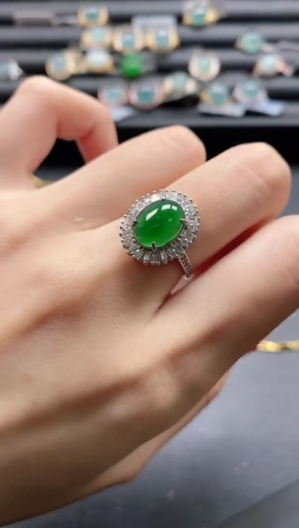 【闪购商品】翡翠戒指银S925镶嵌1111