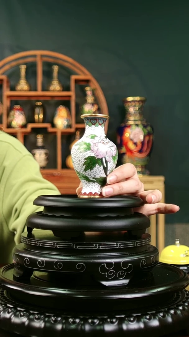 非遗 景泰蓝花卉赏瓶 10cm 带回流证书