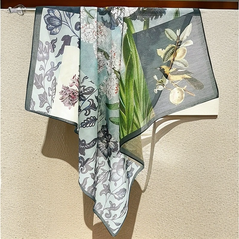 上海故事65cm桑蚕丝手绘原创文艺丝巾真丝棉方巾教师节礼物礼盒装