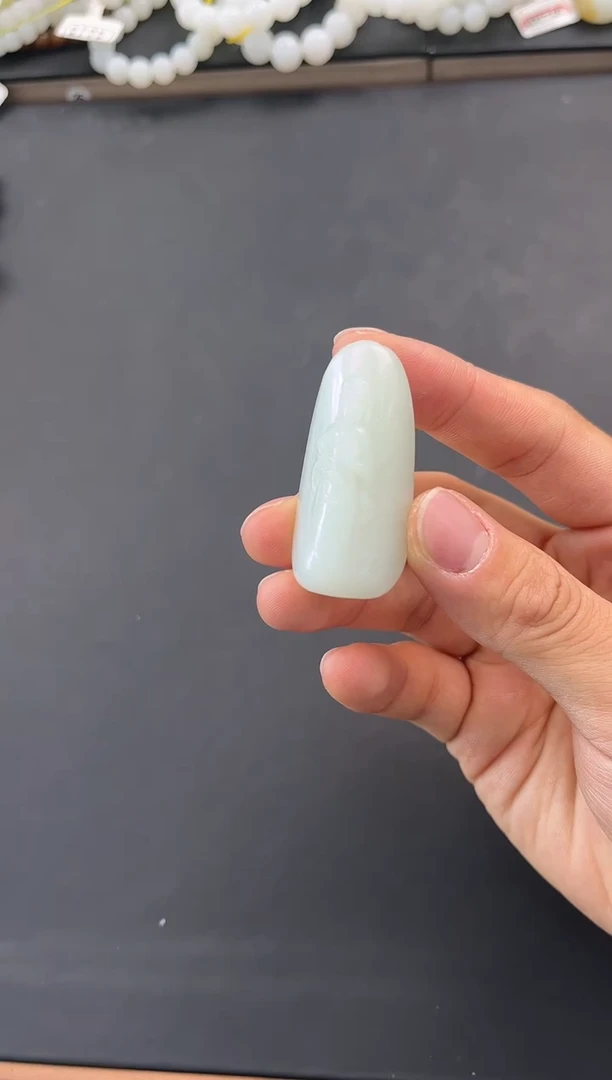 未镶嵌手串和田玉且末天泰白玉观音牌微色差